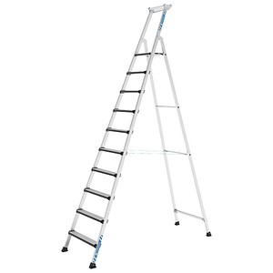 ZARGES Stehleiter einseitig Comfortstep S silber 10 Stufen, H: 340,0 cm