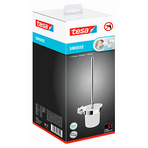 4063565260599 - Smooz WC-Garnitur satiniertes Glas und verchromter Edelstahl - Toilettenbürsten-Set zur Wandbefestigung ohne Bohren inkl Klebelösung - 137 mm x 97 4063565260599 - Smooz WC-Garnitur satiniertes Glas und verchromter Edelstahl - Toilettenbürsten-Set zur Wandbefestigung ohne Bohren inkl Klebelösung - 137 mm x 97