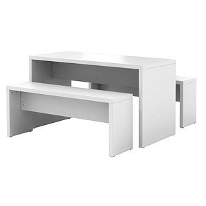 4032062171622 - HAMMERBACHER Mehrzwecktisch Meeting Point weiß rechteckig Wangen-Gestell weiß 1300 x 680 x 728 cm 4032062171622 - HAMMERBACHER Mehrzwecktisch Meeting Point weiß rechteckig Wangen-Gestell weiß 1300 x 680 x 728 cm