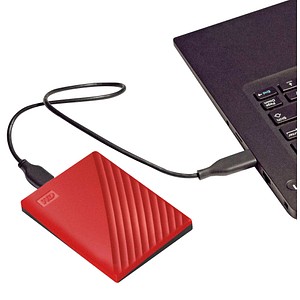 Western Digital My Passport 2 TB externe HDD-Festplatte rot, schwarz