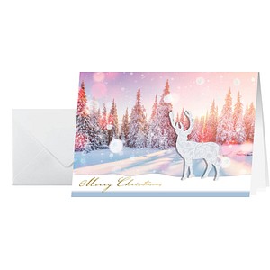 4004360809170 - Weihnachtskarte Handmade A6 220g qm 10+10 Stück Snow Deer Lack F 4004360809170 - Weihnachtskarte Handmade A6 220g qm 10+10 Stück Snow Deer Lack F