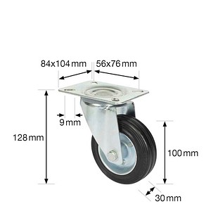 4001073009903 - Transportgeräte-Lenkrolle RO 6104 silber 4001073009903 WAGNER design yourself