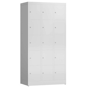 4061815857353 - Schließfachschrank ClassiX lichtgrau X-520530 15 Schließfächer 870 x 500 x 1800 cm 4061815857353 LÜLLMANN 4061815857353 - Schließfachschrank ClassiX lichtgrau X-520530 15 Schließfächer 870 x 500 x 1800 cm 4061815857353 LÜLLMANN