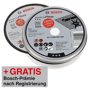 3165140668866 - AKTION 10 BOSCH Trennscheiben Standard for Inox mit Prämie nach Registrierung 3165140668866 - AKTION 10 BOSCH Trennscheiben Standard for Inox mit Prämie nach Registrierung
