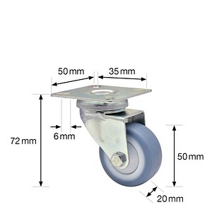 4001073052558 - Apparate-Lenkrolle RO 1751 grau 4001073052558 WAGNER design yourself