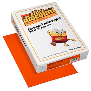 office discount Kopierpapier Color rotorange DIN A4 80 g/qm 500 Blatt