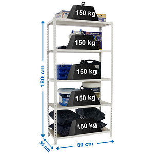 8435104974551 - Schwerlastregal MADERCLICK MINI 8435104974551 weiß 800 x 300 x 1800 cm 8435104974551 Simonrack 8435104974551 - Schwerlastregal MADERCLICK MINI 8435104974551 weiß 800 x 300 x 1800 cm 8435104974551 Simonrack