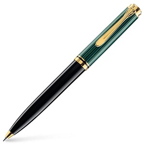 Pelikan Kugelschreiber Souverän K600 schwarz/grün/gold, Schreibfarbe: schwarz, 1 St.