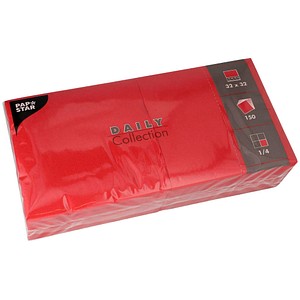 4002911376713 - Servietten DAILY Collection 1 4-Falz Zellstoff FSC-zertifiziert B 320 x H 320 mm bordeaux 150 Stück