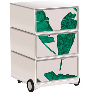 PAPERFLOW easyBox Tropical Rollcontainer weiß, bunt 60651 4 Auszüge 39,0 x 43,6 x 64,2 cm