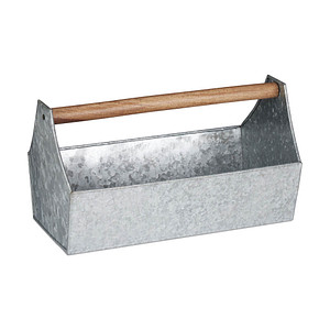 4052025924645 - Blumenkasten Holzgriff Blumen Pflanzen & Kräuter Deko Werkzeugkasten Eisen HxBxT 20 x 36 x 20 cm silber - Relaxdays 4052025924645 - Blumenkasten Holzgriff Blumen Pflanzen & Kräuter Deko Werkzeugkasten Eisen HxBxT 20 x 36 x 20 cm silber - Relaxdays