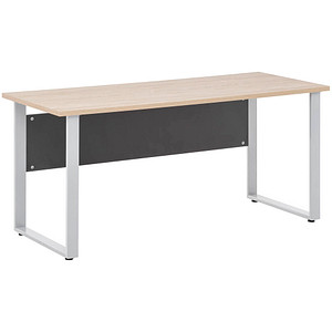 4260637314901 - 1500 Schreibtisch anthrazit eiche hell rechteckig Kufen-Gestell silber 1600 x 650 cm 4260637314901 MÖBELPARTNER