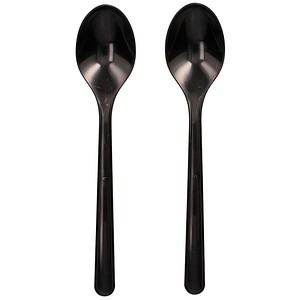 8717202976515 - Mehrweg-Besteck Papstar Kaffeelöffel 50 St spülmaschinengeeignet recyclebar Bio-PP schwarz