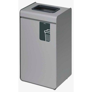 4005546743646 - Wertstoffsammler DURASORT® Volumen 55 l für Restmüll farbiger Einwurf-Ring und Piktogramm Inneneimer Stahl und Kunststoff grau-schwarz