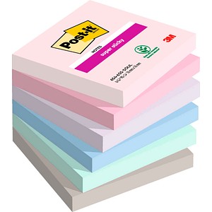 4054596925953 - Haftnotizen 6546SSSOUL Super Sticky Notes Soulful Collection 76x76mm rosa flamingopink flieder denimblau mint grau 4054596925 6 Stück