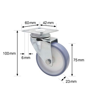 4001073051926 - Apparate-Lenkrolle RO 1775 grau 4001073051926 WAGNER design yourself