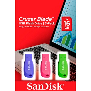 0619659153755 - SanDisk Cruzer Blade - USB-Flash-Laufwerk - 16 GB - USB 20 - Blau grün pink (Packung mit 3) 0619659153755 - SanDisk Cruzer Blade - USB-Flash-Laufwerk - 16 GB - USB 20 - Blau grün pink (Packung mit 3)