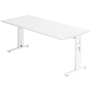 4032062142301 - HAMMERBACHER OS 19 höhenverstellbarer Schreibtisch weiß rechteckig C-Fuß-Gestell weiß 1800 x 800 cm