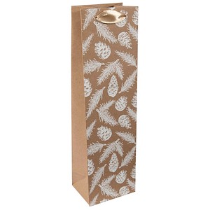 4004360768934 - 5 SIGEL Geschenktüten für Flaschen Pine cones and pine branches Large braun 100 x 350 cm