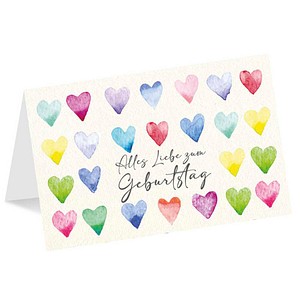 0829160982281 - LUMA Geburtstagskarte Bunte Herzen LU2695 DIN B6 1 St
