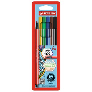 4006381111683 - Fasermaler pen 68 6er Pack farbsortiert 4006381111683 6 Stück