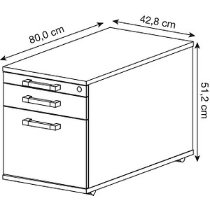 4032062121283 - PRO SIGNA TC20 CE - Rollcontainer Ahorn Holz mit Hängeregistratur Chromgriff Metall 4032062121283 - PRO SIGNA TC20 CE - Rollcontainer Ahorn Holz mit Hängeregistratur Chromgriff Metall