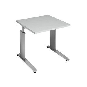 4004479148597 - röhr Techno höhenverstellbarer Schreibtisch hellgrau quadratisch C-Fuß-Gestell silber 800 x 800 cm 4004479148597 - röhr Techno höhenverstellbarer Schreibtisch hellgrau quadratisch C-Fuß-Gestell silber 800 x 800 cm