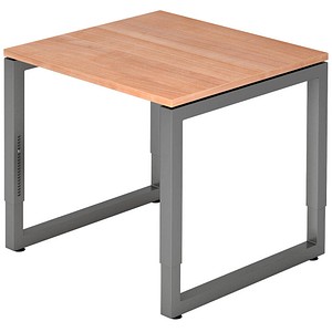 4032062167441 - HAMMERBACHER RS08 höhenverstellbarer Schreibtisch nussbaum rechteckig Kufen-Gestell grau 800 x 800 cm 4032062167441 - HAMMERBACHER RS08 höhenverstellbarer Schreibtisch nussbaum rechteckig Kufen-Gestell grau 800 x 800 cm