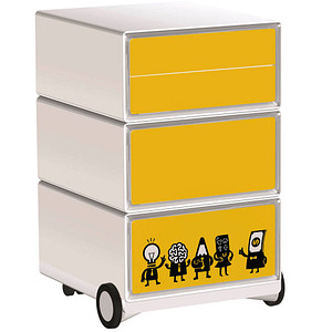 PAPERFLOW easyBox Business Rollcontainer weiß, bunt 62263 4 Auszüge 39,0 x 43,6 x 64,2 cm