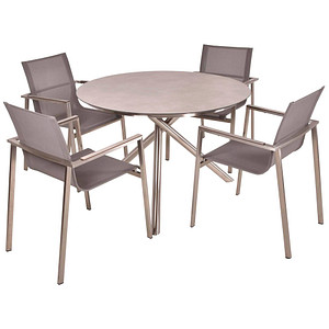 Garden Pleasure Sitzgruppe Sienna, silber Kunststoff, Metall, 5-teilig