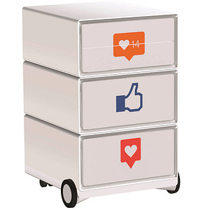 PAPERFLOW easyBox Business Rollcontainer weiß, bunt 62279 4 Auszüge 39,0 x 43,6 x 64,2 cm