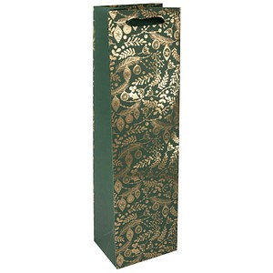4004360768965 - 5 SIGEL Geschenktüten für Flaschen Golden ornaments on green Motiv 100 x 350 cm