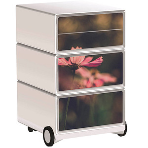 PAPERFLOW easyBox Garden Factory Rollcontainer weiß, bunt 61125 4 Auszüge 39,0 x 43,6 x 64,2 cm