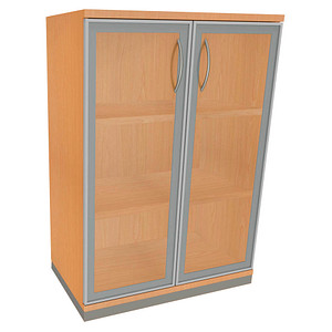 4260267329122 - fm Aktenschrank Sidney 4260267329122 buche Acrylglas satiniert 2 Fachböden 800 x 442 x 1133 cm