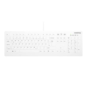 7061112753645 - Active Key AK-C8112 - keyboard - wipe disinfection flat key profile IP68 - 100% full size - QWERTZ - German - white Input Device - Tastaturen - Deutsch - Weiss