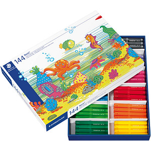 4007817012628 - STAEDTLER Fasermaler Noris Club jumbo 144er Schulbox Minenstärke 30 mm rund Tinte mit Lebensmittelfarbe - 1 Stück (340 C144) 4007817012628 - STAEDTLER Fasermaler Noris Club jumbo 144er Schulbox Minenstärke 30 mm rund Tinte mit Lebensmittelfarbe - 1 Stück (340 C144)