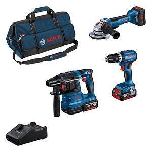 4053423257137 - AKTION BOSCH Professional Combo Kit 18V (3) Akku-Bohrhammer-Set 180 V mit 2 Akkus mit Prämie nach Registrierung