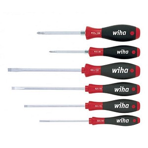 4010995071530 - Schraubendreher Set SoftFinish® (07153) 6 tlg i Schraubenzieher Satz für Alltag Handwerk Industrie i Schlitz Kreuz - Wiha