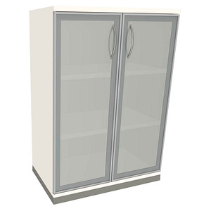 4260672331734 - fm Aktenschrank Sidney 4260672331734 weiß Acrylglas satiniert 2 Fachböden 800 x 442 x 1133 cm