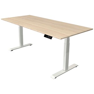 Kerkmann Move 1 stable elektrisch höhenverstellbarer Schreibtisch ahorn rechteckig, T-Fuß-Gestell weiß 180,0 x 80,0 cm