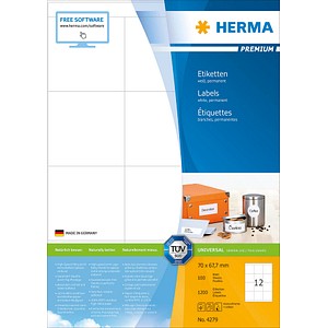 4008705042796 - Premium-Adressetiketten Nr 4279 70 x 677 mm selbstklebend permanenthaftend bedruckbar Papier weiß 1200 Stück auf 100 Blatt 4008705042796 - Premium-Adressetiketten Nr 4279 70 x 677 mm selbstklebend permanenthaftend bedruckbar Papier weiß 1200 Stück auf 100 Blatt