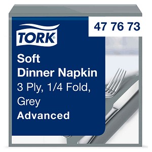 Tork Dinnerservietten Advanced 39x39cm 1/4 Falz 3-lagig grau VE=100 St