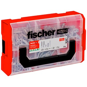 fischer FixTainer - SX Plus S, UX S, GK S, GKM S Dübel- und Schrauben-Sortiment Ø 4,5/5/6/8 mm x 30/40/55 mm, 240 Stück