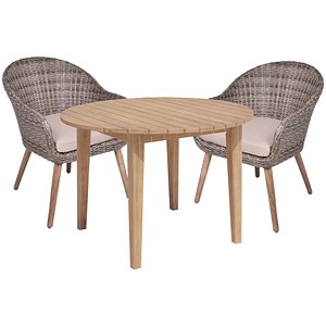 Garden Pleasure Sitzgruppe PUEBLO/ ARVADA taupe, natur Kunststoff, Holz, 3-teilig