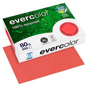 Clairefontaine Recyclingpapier Evercolor himbeerrot DIN A4 80 g/qm 500 Blatt