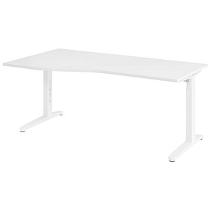 Hammerbacher Schreibtisch VXB, manuell höhenverstellbar, 85cm (H), 180x100cm (BxT), weiß / weiß 4032062326145 Hammerbacher 4 Stück
