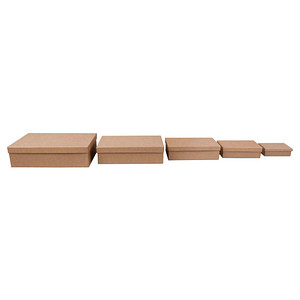 4006166357909 - 5 eckig Geschenkboxen-Set braun