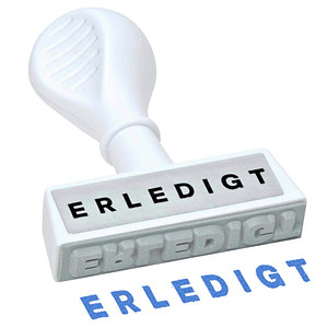 4003801005867 - Textstempel 19316 mit Text ERLEDIGT Kunststoff weiß 4003801005867 WEDO