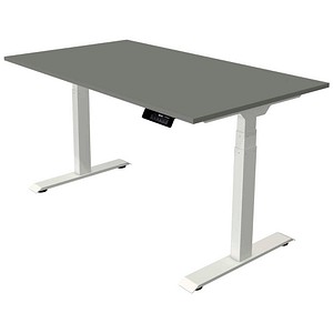 Kerkmann Move 1 stable elektrisch höhenverstellbarer Schreibtisch grafit rechteckig, T-Fuß-Gestell weiß 140,0 x 80,0 cm
