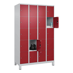 4066681682269 - Schließfachschrank Classic Plus lichtgrau rubinrot 080010-405 S10001 20 Schließfächer 1200 x 500 x 1950 cm 4066681682269 CP 4066681682269 - Schließfachschrank Classic Plus lichtgrau rubinrot 080010-405 S10001 20 Schließfächer 1200 x 500 x 1950 cm 4066681682269 CP